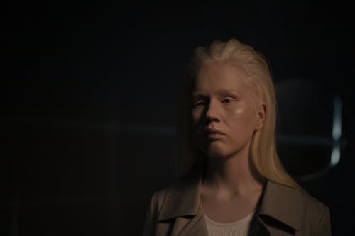Portrait of Blonde Woman in Shadow 