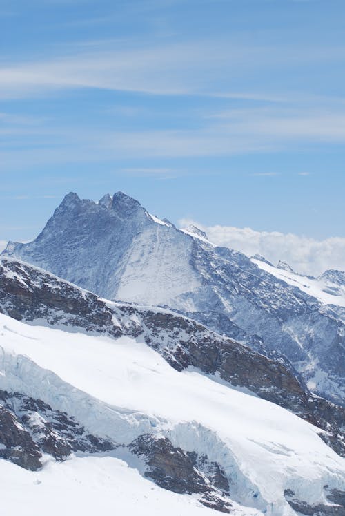 Free Landscape Photography of a Snow Covered Mountain Stock Photo