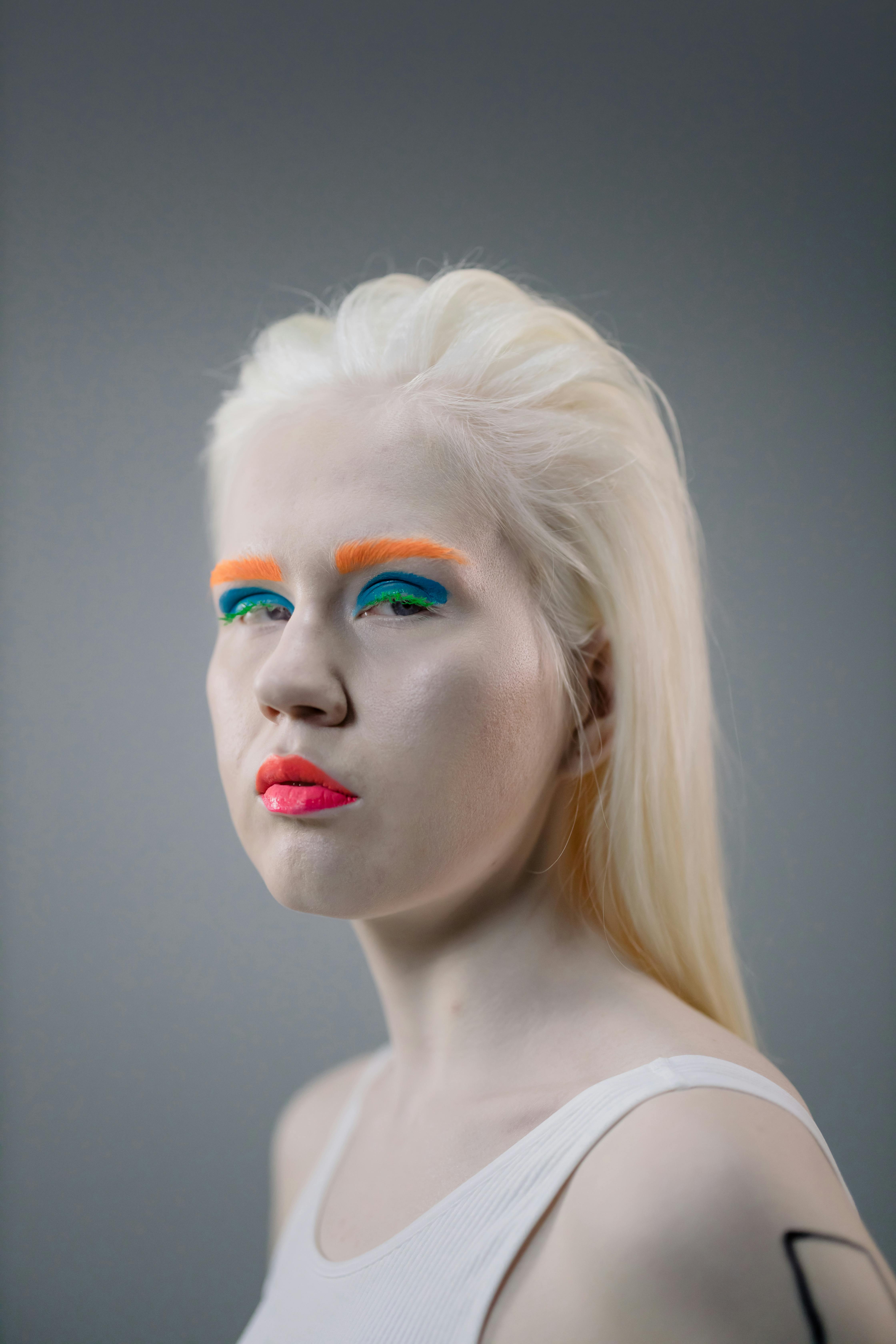 Woman With Make Up Wearing White Undershirt · Free Stock Photo
