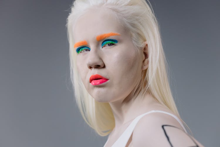 Woman With Neon Makeup