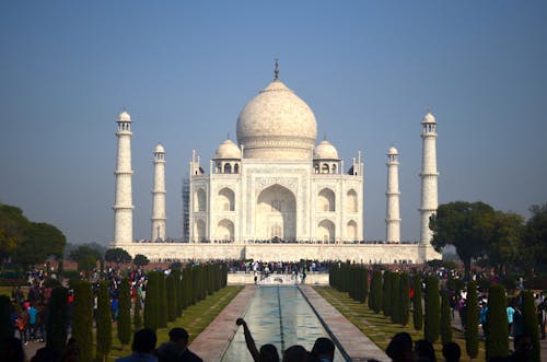 People Walking on Taj Mahal 