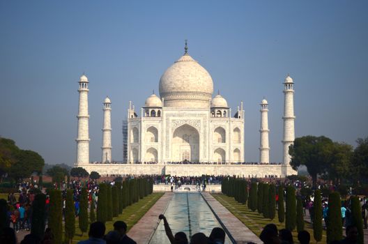 People Walking on Taj Mahal 