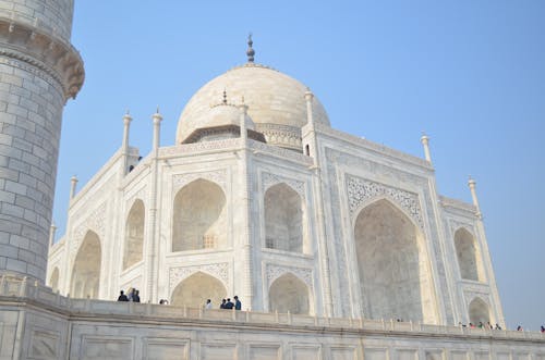 Low Angle Shot of Taj Mahal 