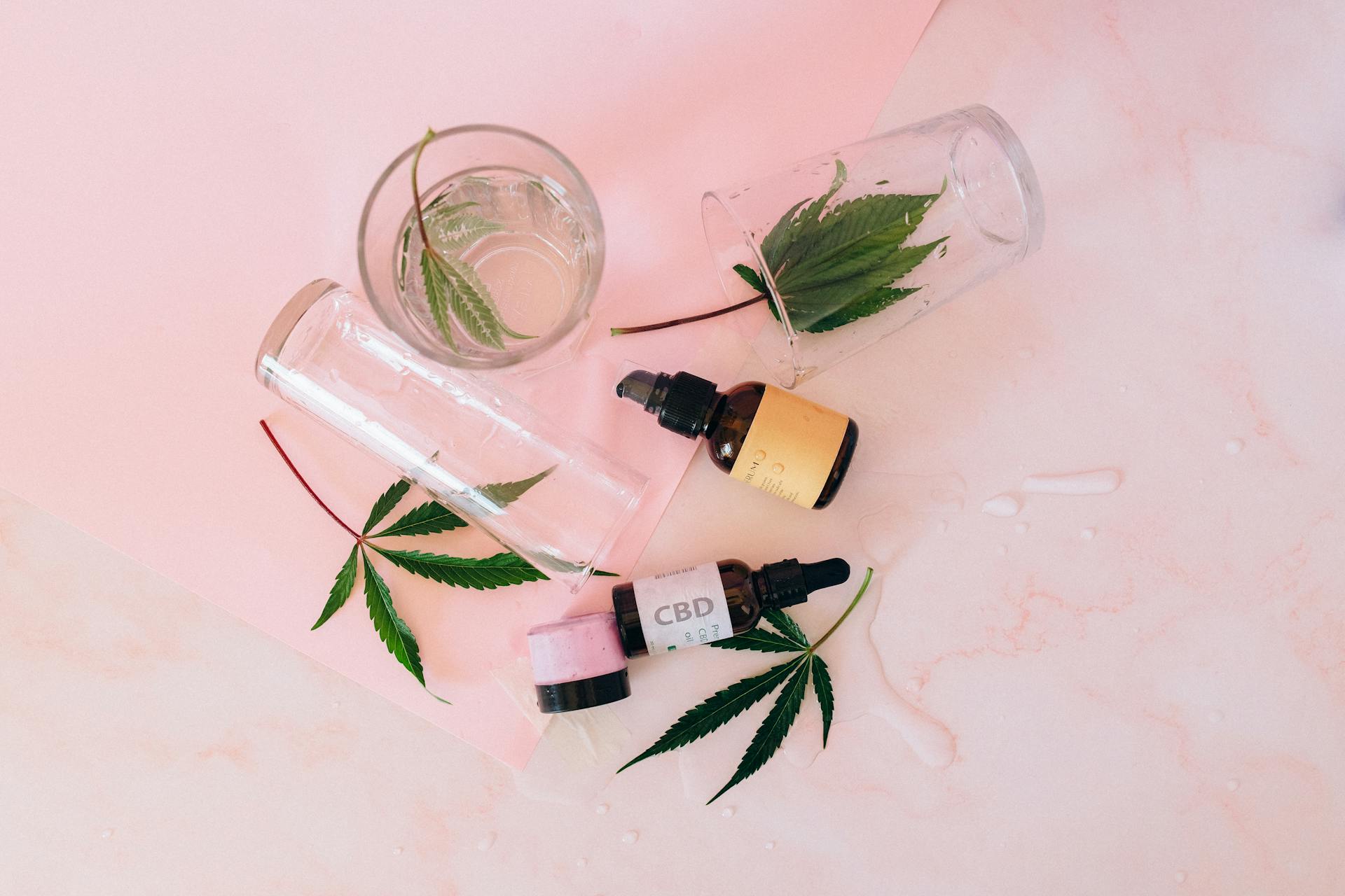 Overhead Shot of an Assortment of CBD Products