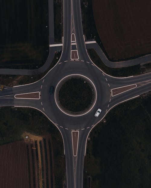 Vehicles driving on highway in rural area