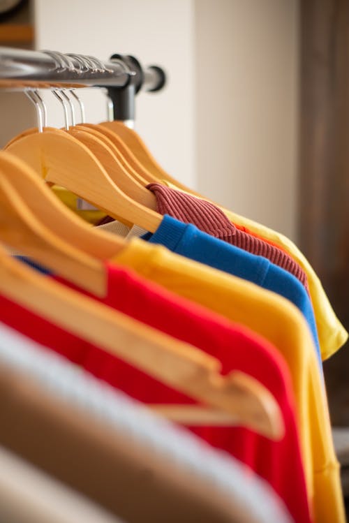 Hanging Cloths on a Clothing Rack 