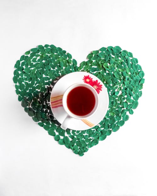 Free stock photo of cup of tea, heart, heart background