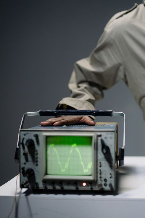 A Man Touching an Electronic Equipment with Electronic Signal · Free ...