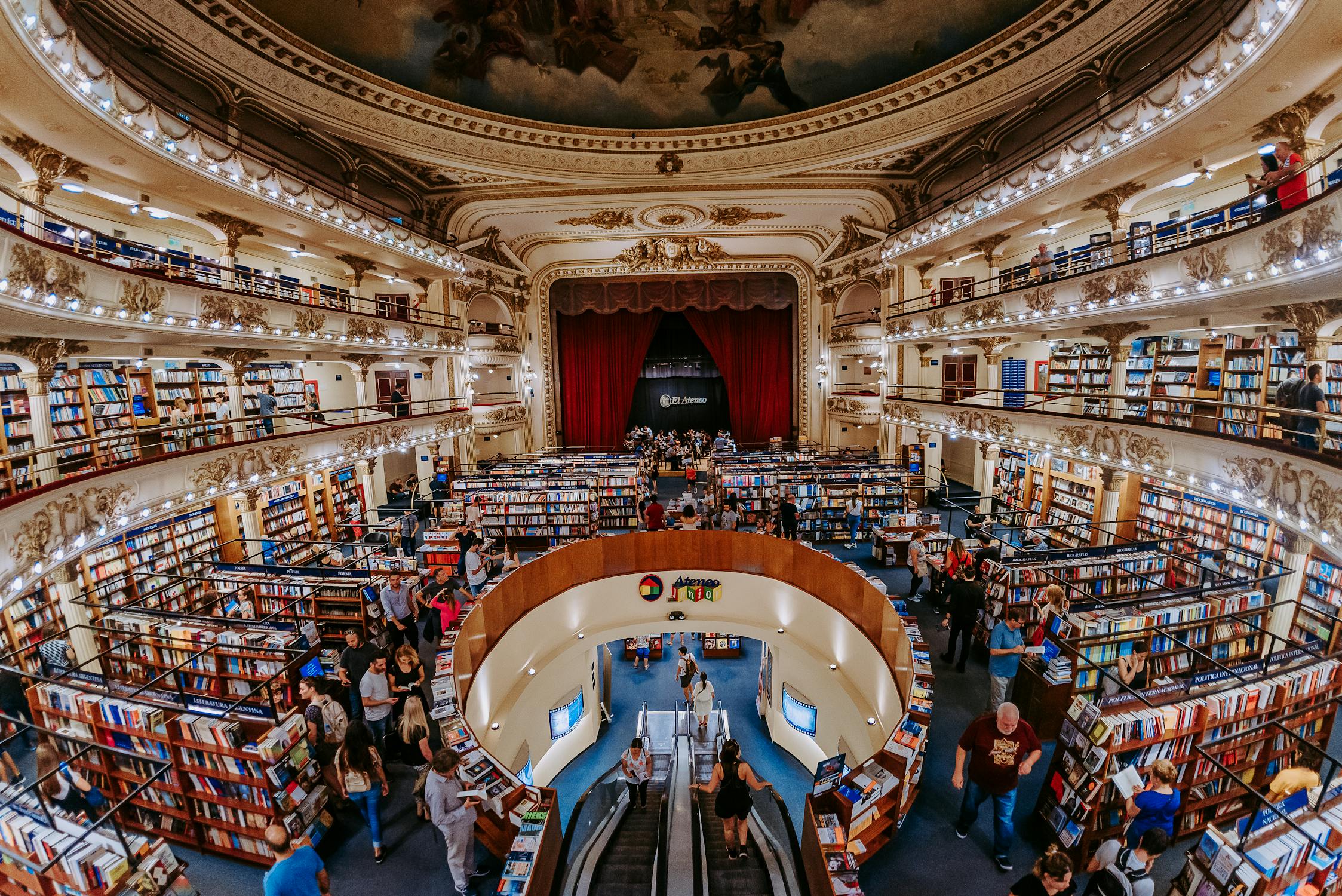 Crowd in a Theater Bookstore