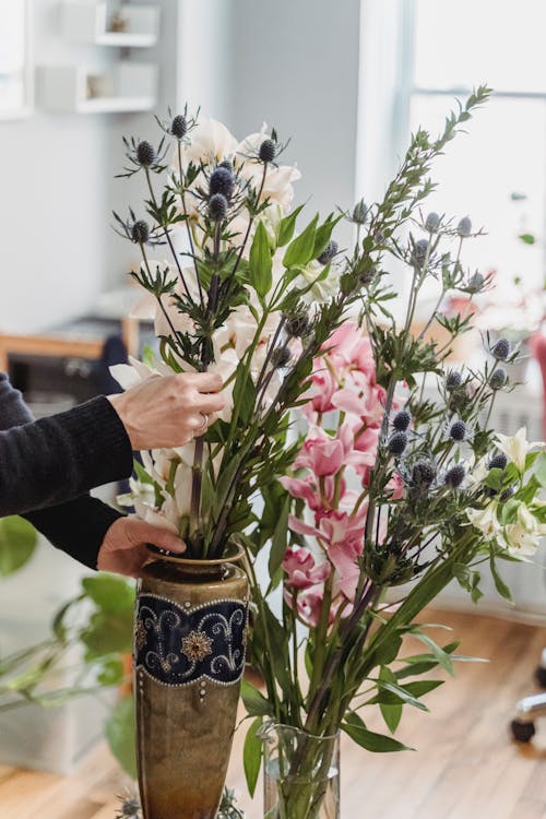 A Person Arranging Flowers