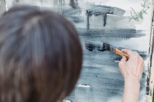 Painter Doing an Abstract Painting