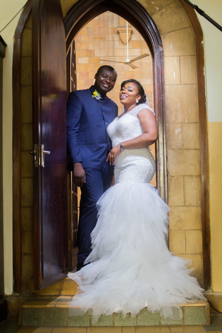 Newlyweds Posing In Door