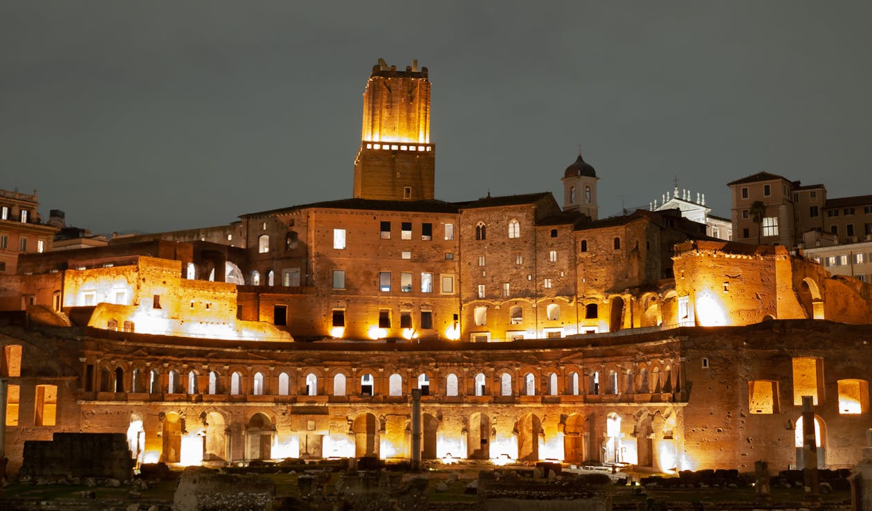 Trajans Market Illuminated at Dawn 