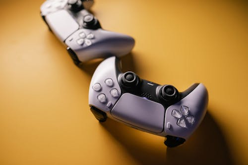 Close-Up Shot of Game Controllers