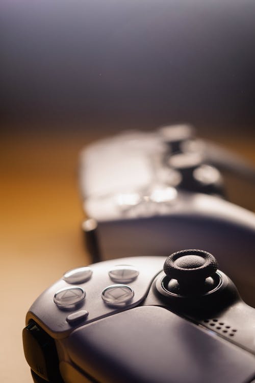 Close-Up Shot of Game Controllers