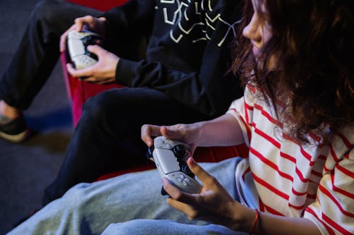 Two People Playing Video Games