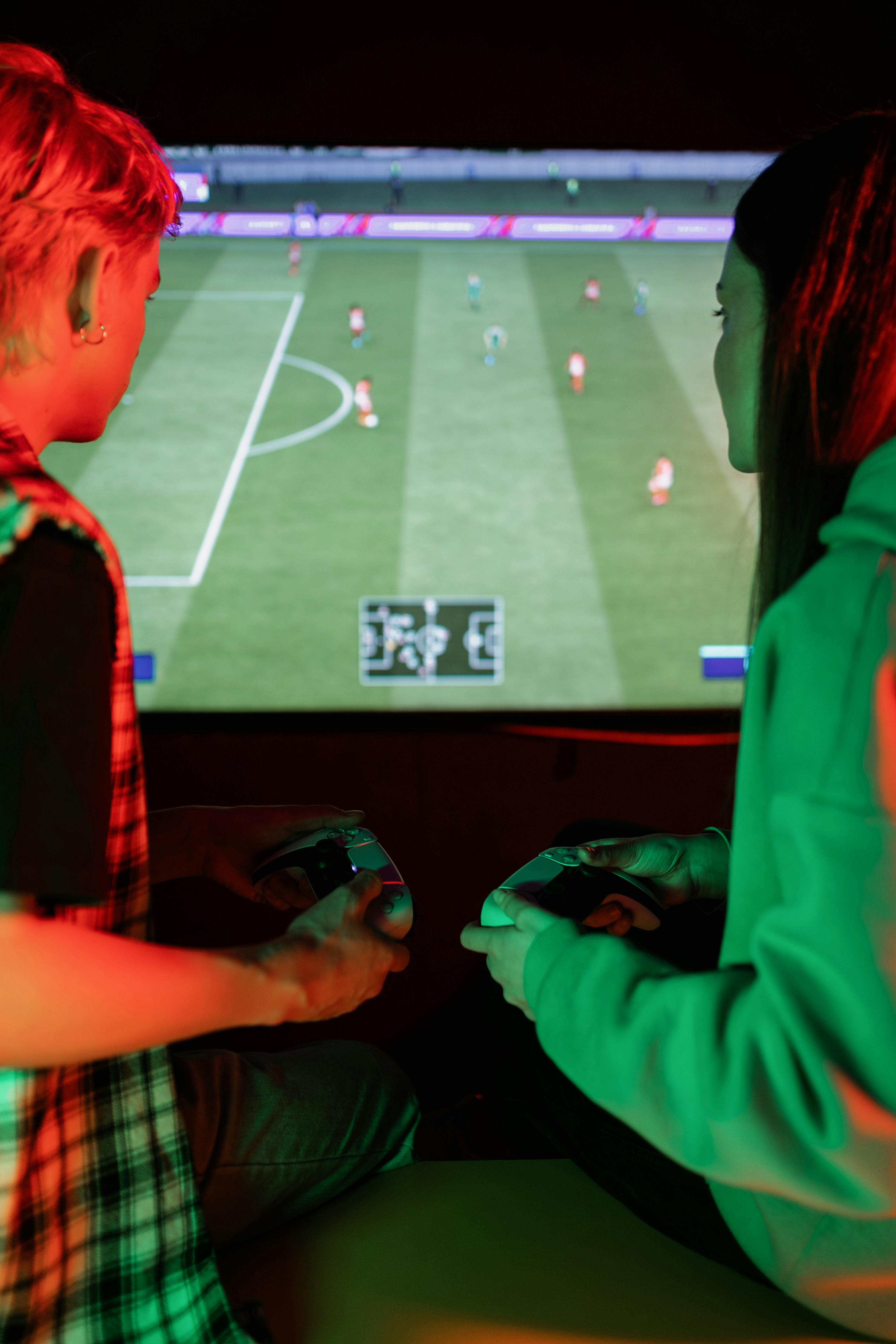 a boy and girl playing games