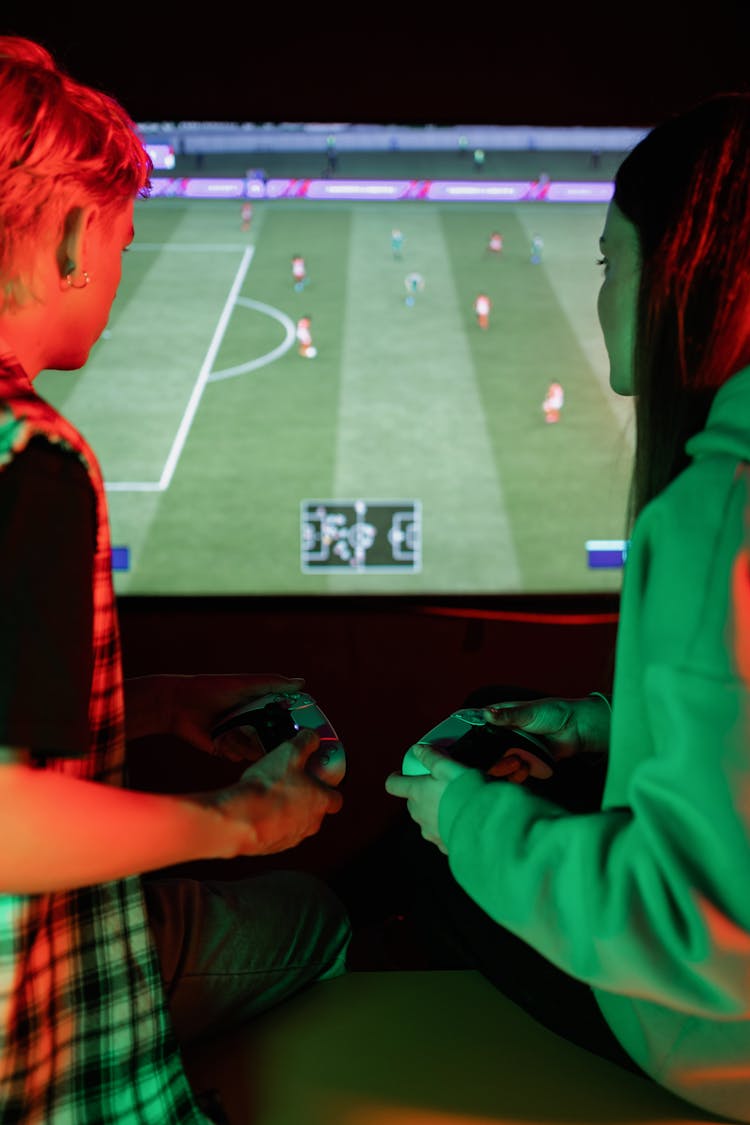 A Boy And Girl Playing Games