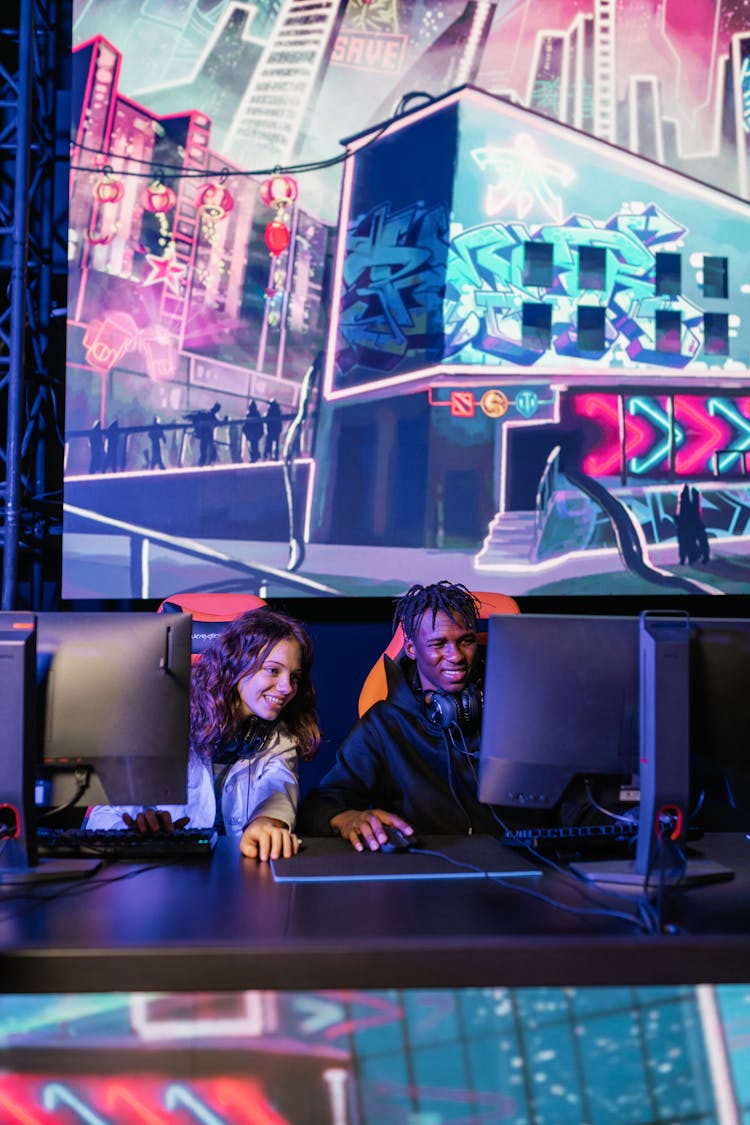 Photo Of A Boy And A Girl Playing Games Together