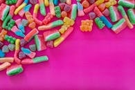 Yellow Pink and Blue Candies