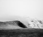 Grayscale Photo of Ocean Waves