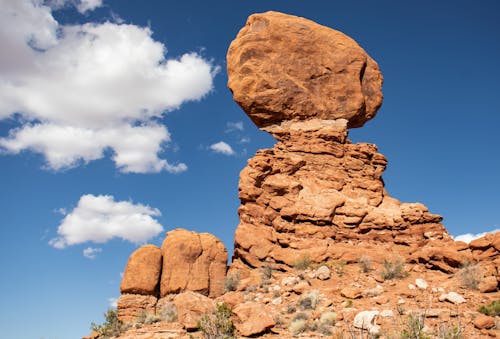 Brown Rock Formation Under Blue Sky