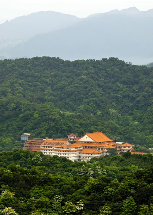 Бесплатное стоковое фото с буддийский монастырь, вертикальный выстрел, гора