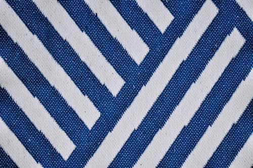 Blue Textile with White Stripes