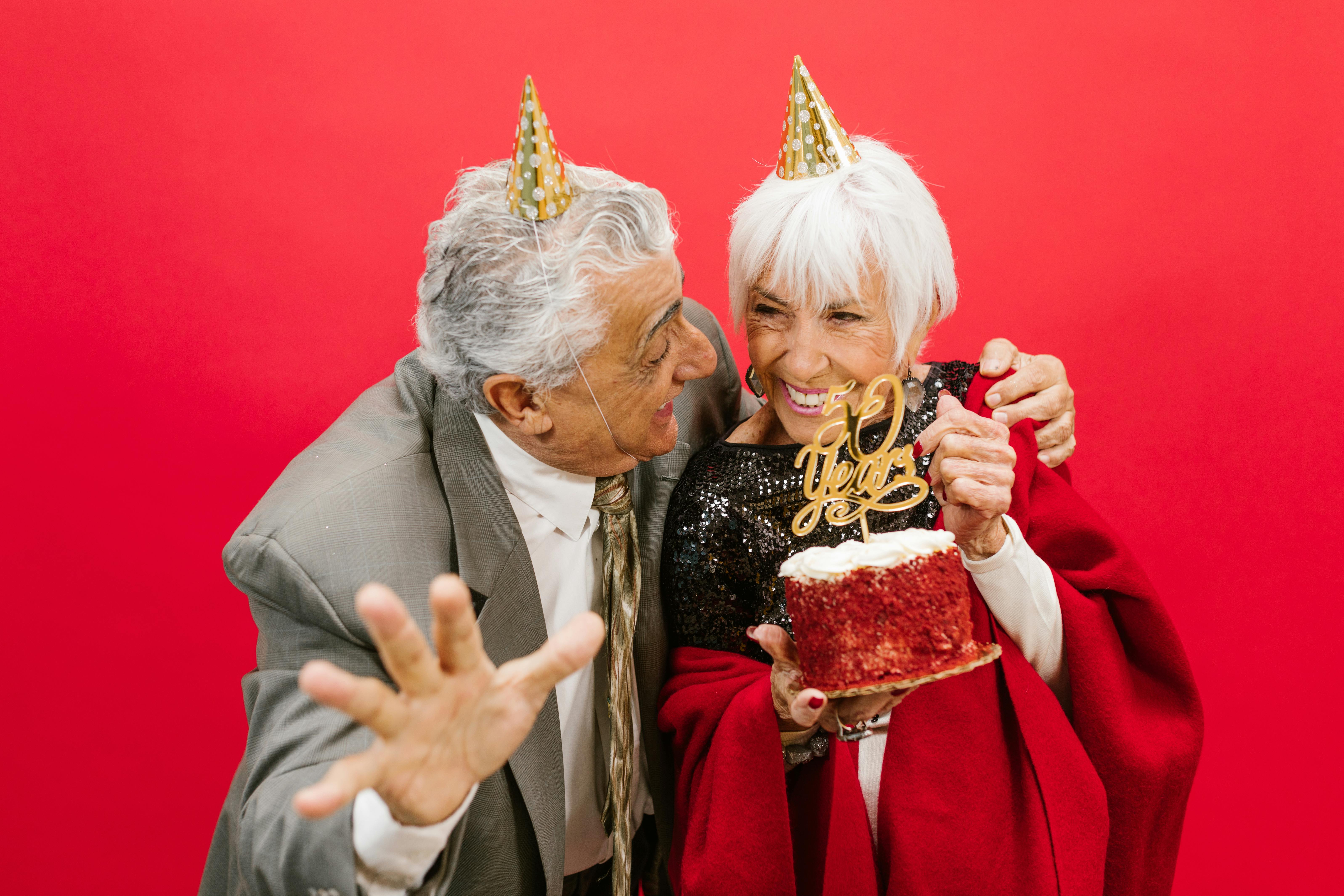 happy couple celebrating golden anniversary