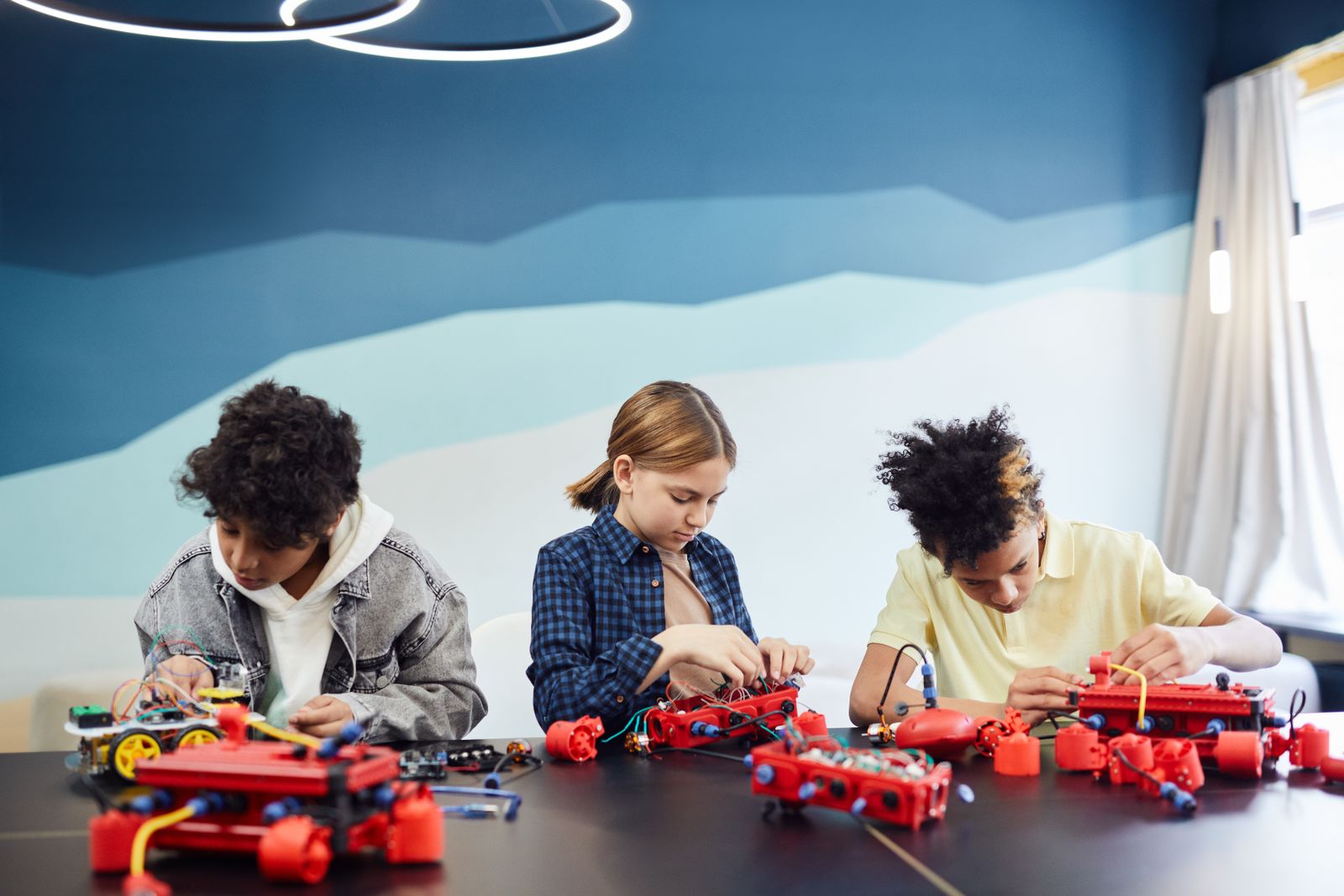 Students participating in STEM activities
