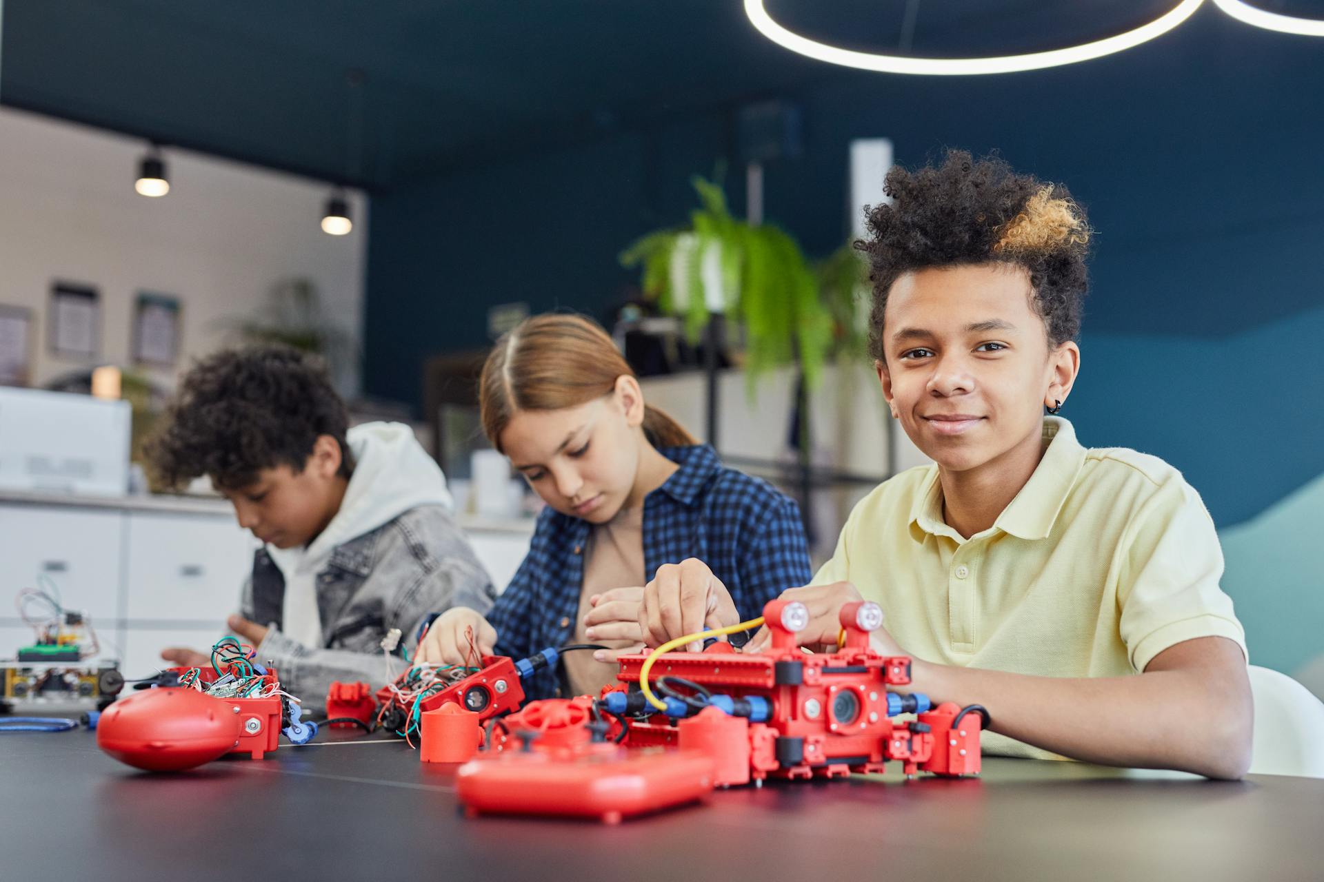 Young Children Doing Robotics Together