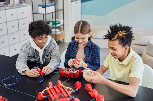 Young Children Doing Robotics Together