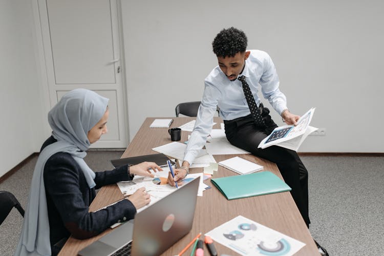 Employees Discussing Inside The Room