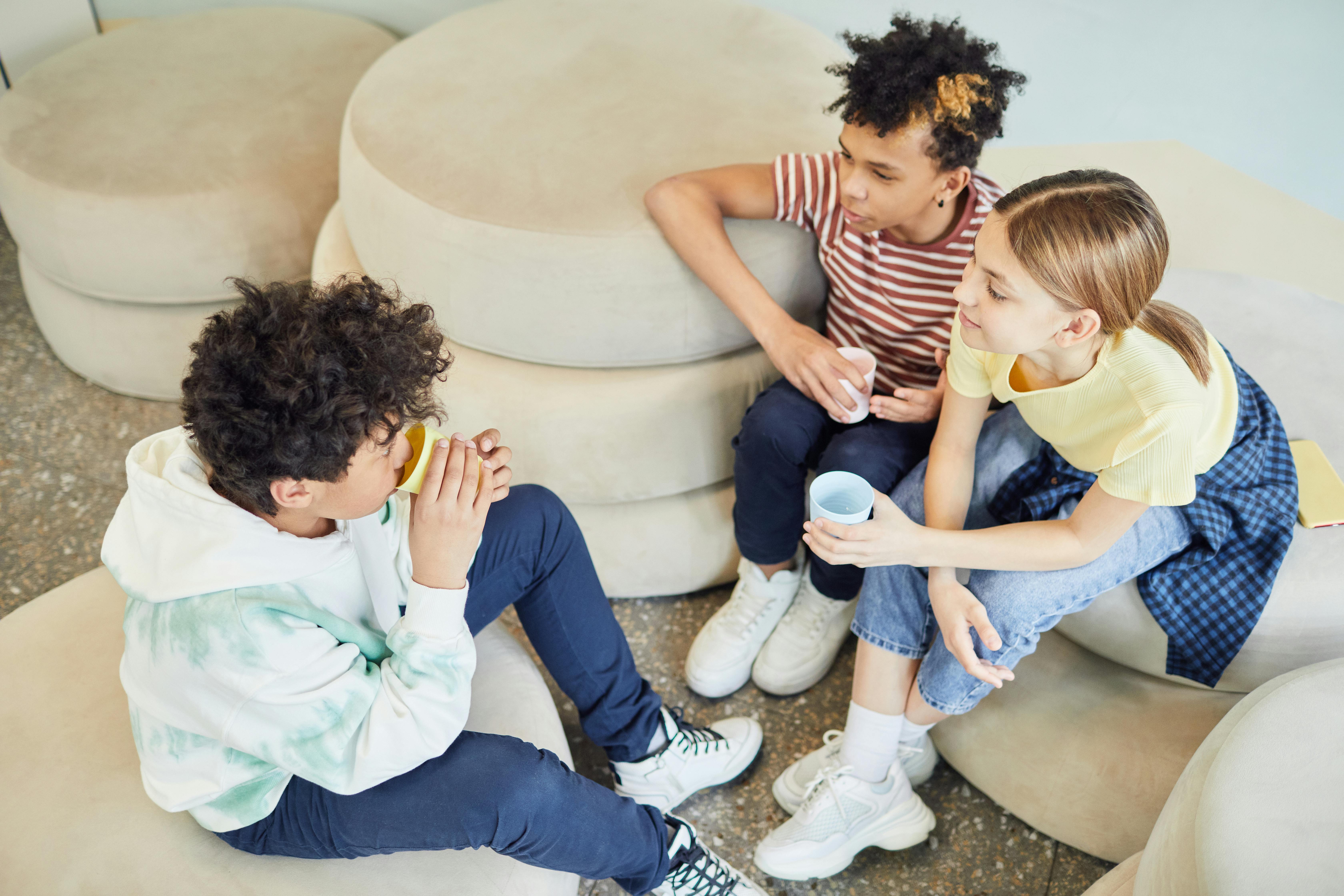 group of diverse friends spending time together