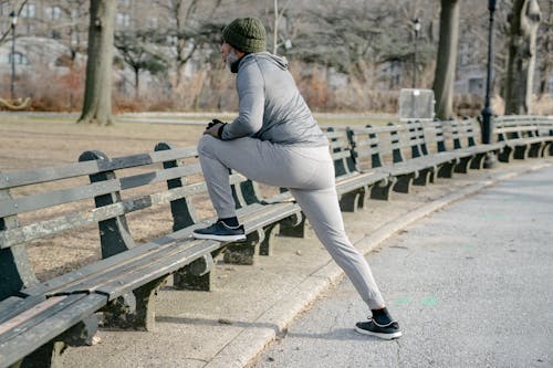 Free Unrecognizable black man training in park Stock Photo