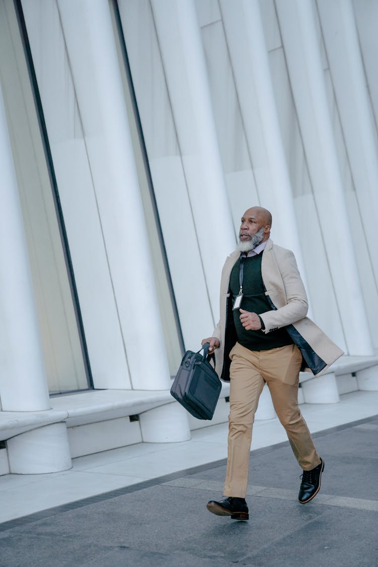 Man With Briefcase Running