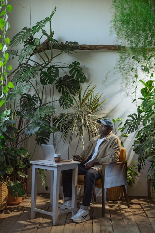 Photo of Elderly Man Looking Up