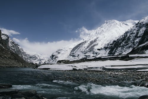 Gratis stockfoto met besneeuwde berg, blauwe lucht, geologische formaties