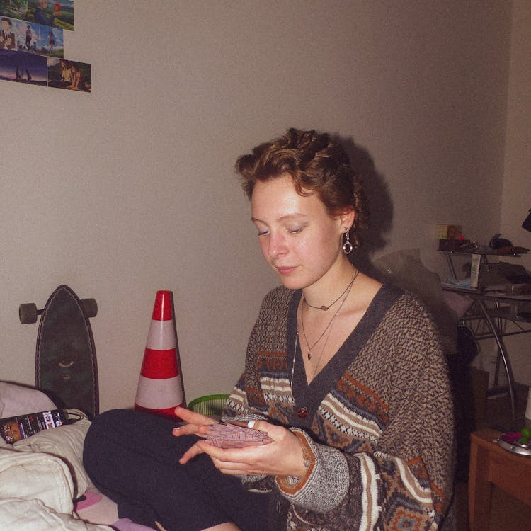 Vintage Photography Of Woman Playing Cards