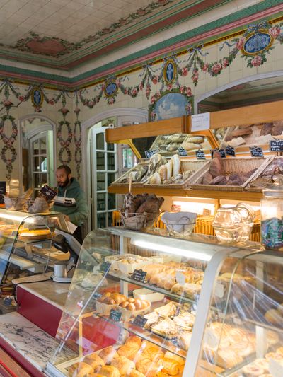 Grocery shelves with specialty products