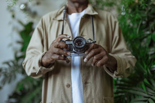Photo of Person Holding Vintage Camera