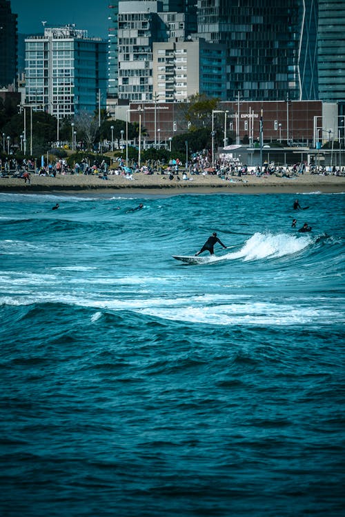 Imagine de stoc gratuită din aparat foto, Barcelona, surfrider