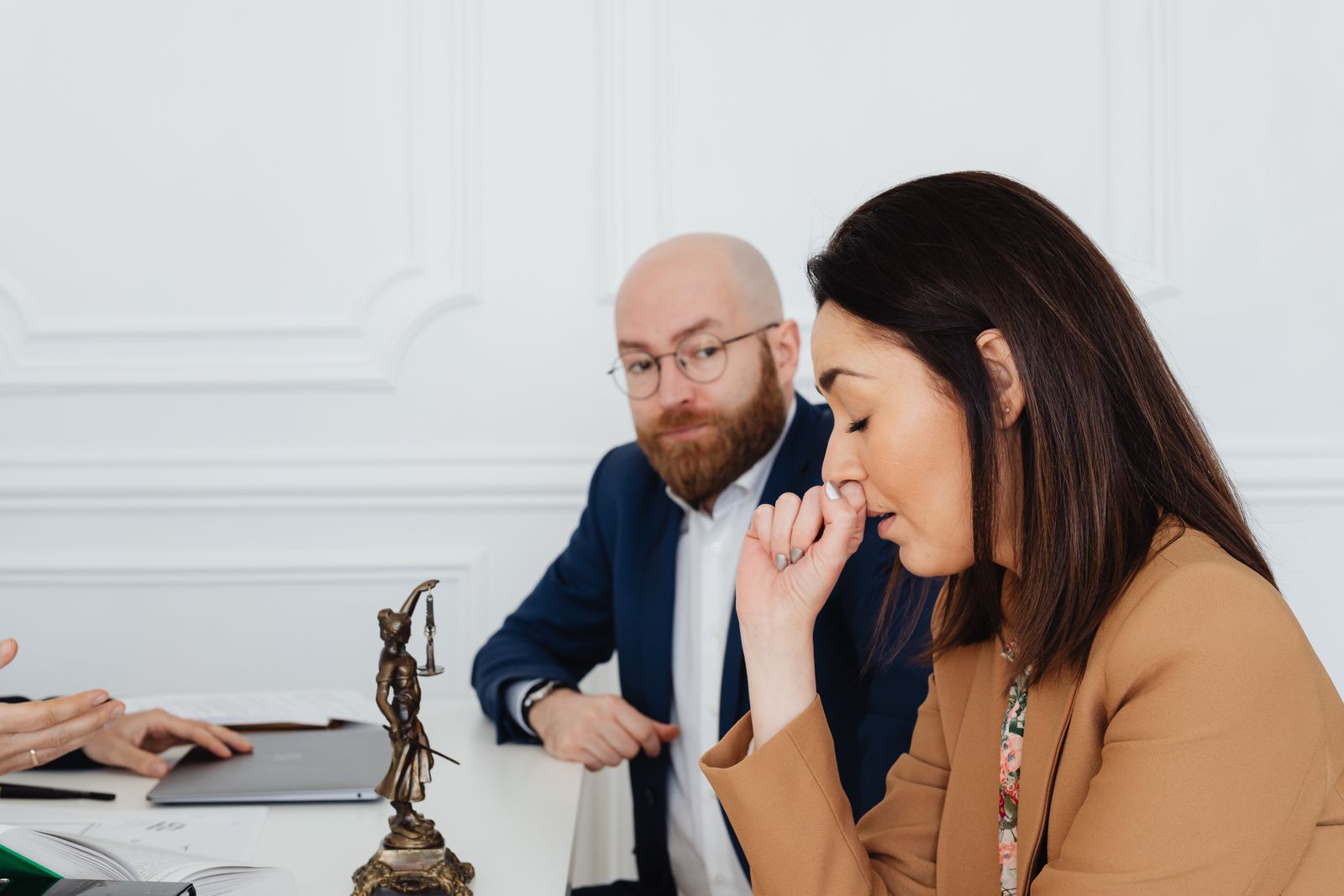 Attorneys in discussion at a law office
