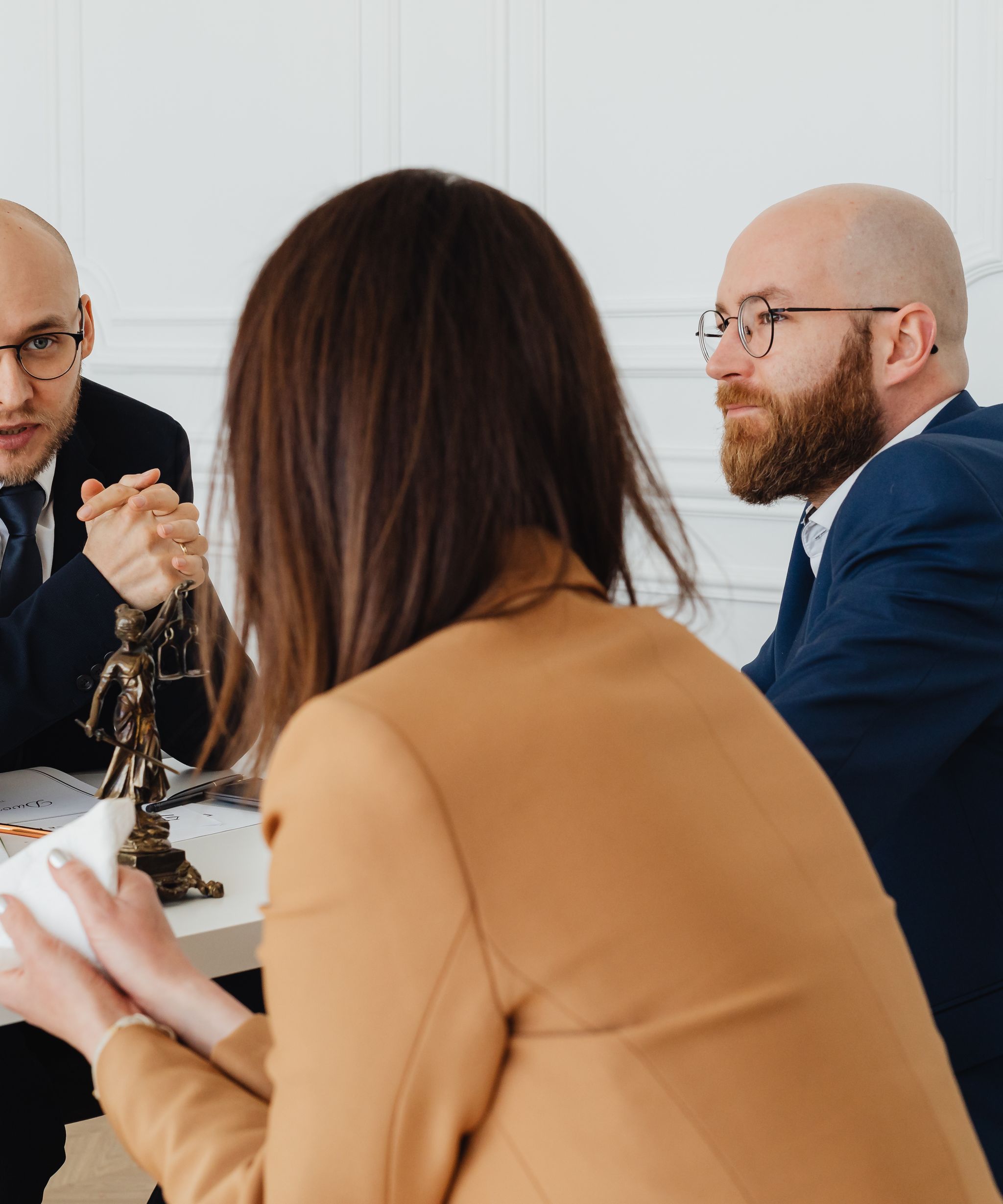 Lawyer reviewing documents in an office