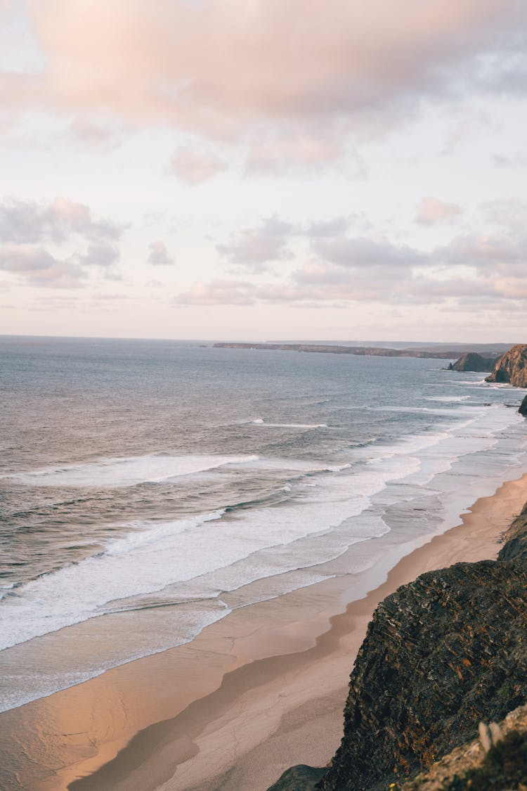 Sea Waves Crashing On Shore