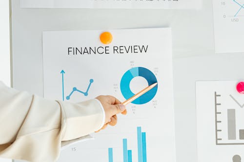Free Finance Review Chart on the White Board Stock Photo