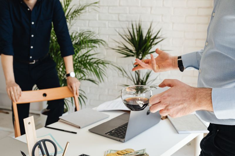 small electric kettle on an office desk