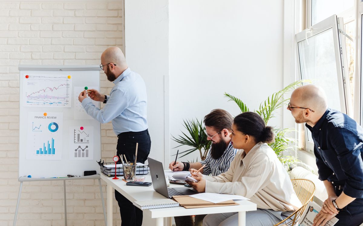 Business owner reviewing documents in a workshop