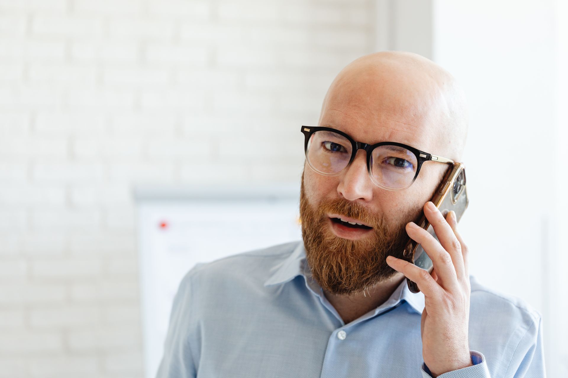 Close-up of a Man on a Phone Call