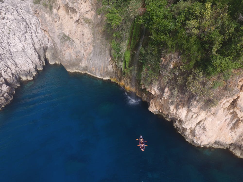 Aerial View of Boat on Water